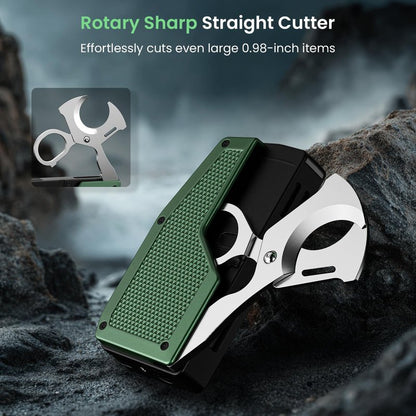 All-in-One Torch Lighters with Straight Cutter, Punch, Holder, Windproof Dual Jet Flame Torch Lighter, Refillable Butane Torch Lighters with Gift Box for Men, Multi-function Accessories for Men Luxury