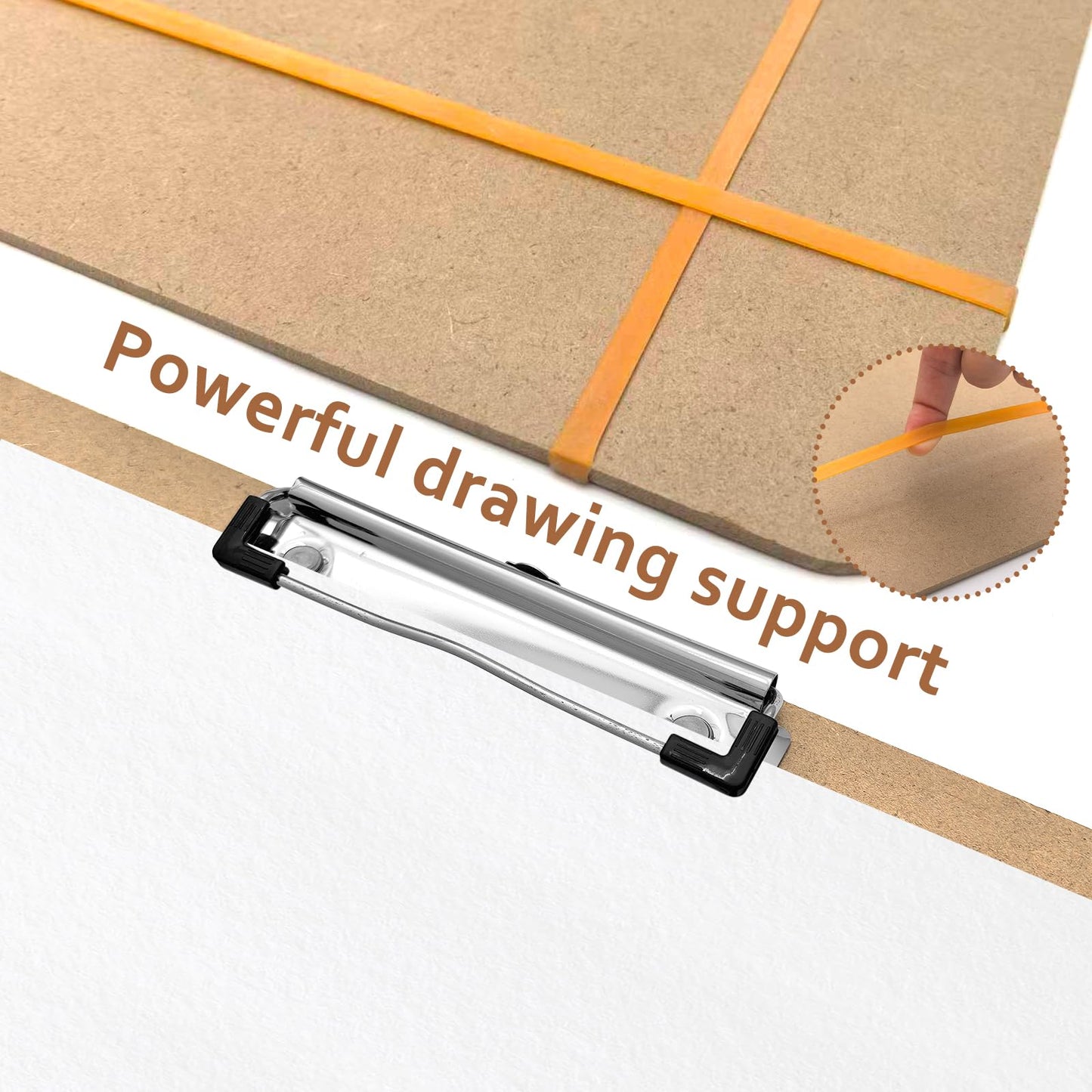 23" x 26" Drawing Board Large Sketch Board with Handle, Wooden Art Clipboard with 2 Sturdy Clips & Elastic Bands, Lightweight Artist Tote Board for Sketching, Drafting, Drawing & Painting