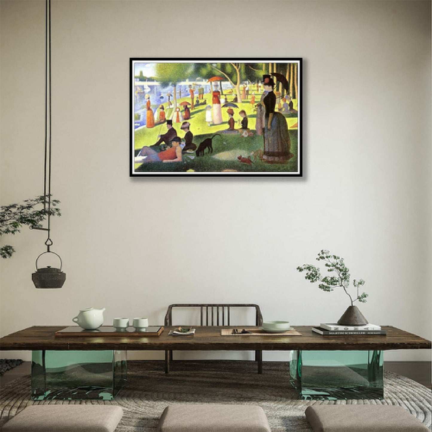 5D（A Sunday Afternoon on The Island of La Grande Jatte）Georges Seurat Diamond Painting Kits for Adults Kids, Full Drill Round Crystal Rhinestone Diamond Art Craft Canvas for Home Wall Deco(12X16Inch)