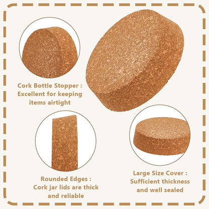 OLYCRAFT 4Pcs Large Cork Stoppers Cork Bottle Stoppers 3-3.5 Inch Tapered Plugs Canning Jar Lids Wood Tapered Plugs Wooden Tapered Stopper for Kitchen Wedding Favor Canning