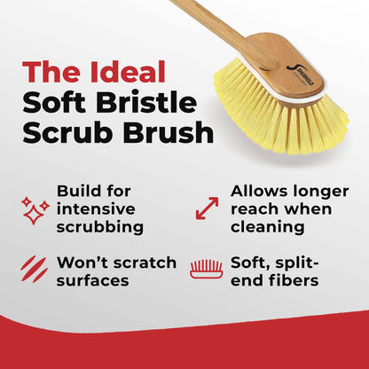 Shurhold 1960 Marine Mate 6 Inch Soft Bristle Brush with 48 Inch Handle