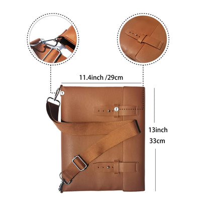 INNOYUMLIN Leather Sketch Book Cover, Leather Sketchbook Holder for 9"x12", Travel Sketch Board Pad Pencil Holder, Drawing SketchBook Cover Pencil Case, Painter Artist Sketch Pad Holder (Large)