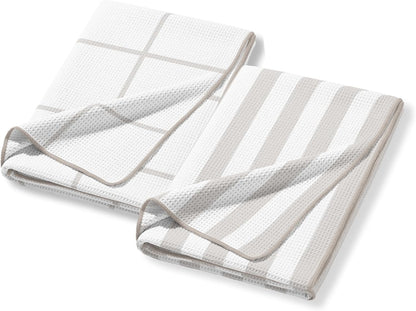 18"x30" (2, HALL & PERRY Kitchen Tea Towel, Ultra Soft, Quick Dry Microfiber Dish Cloths - Premium Quality Waffle Towel