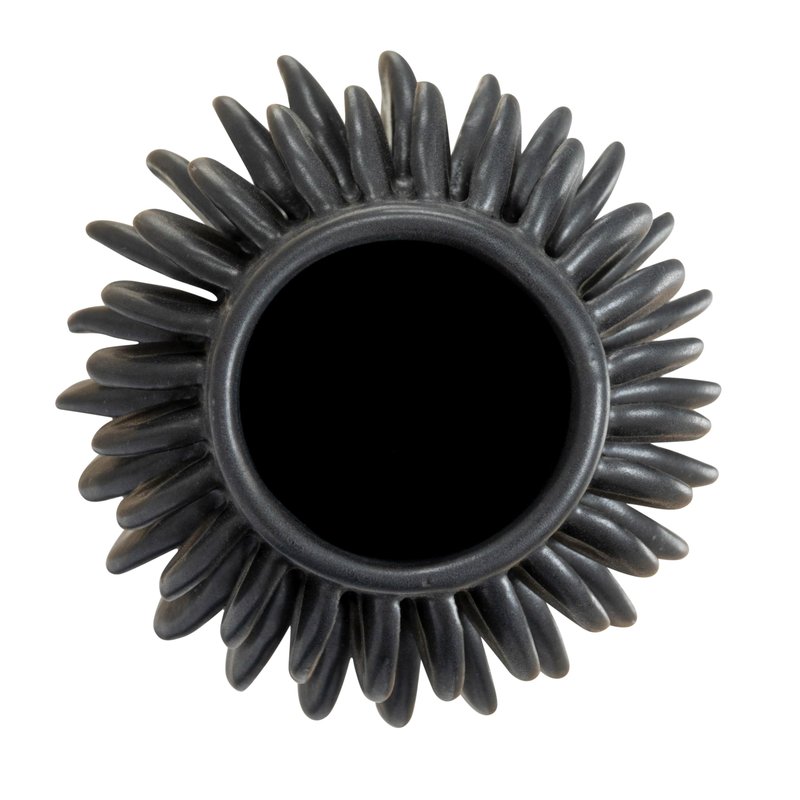 Bloomingville Decorative Pleated Stoneware Vase, Black