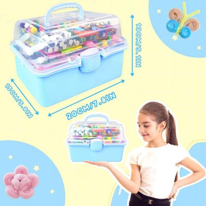 ZEIZHUBN Arts and Crafts Supplies for Kids Crafts Kit with Pipe Cleaners DIY Crafts for Kids Art School Supplies Materials All in Crafting Box Craft Supply Set Gifts for Kid Girls Boys Age 4-8, 8-12