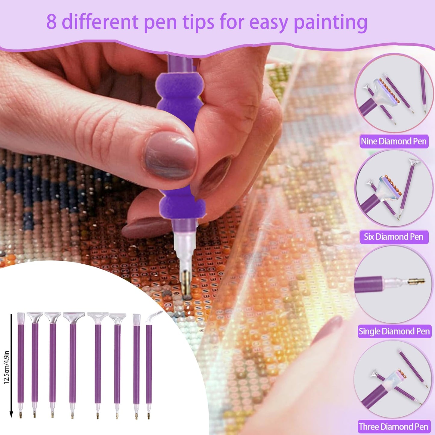 DNSGOOR 244Pcs All Inclusive Diamond Art Accessories Kit Diamond Painting A2 LED Light Pad Set with Diamond Art Sealer Glue Stand Storage Case Pens 5D Painting Tools for DIY Drill Craft