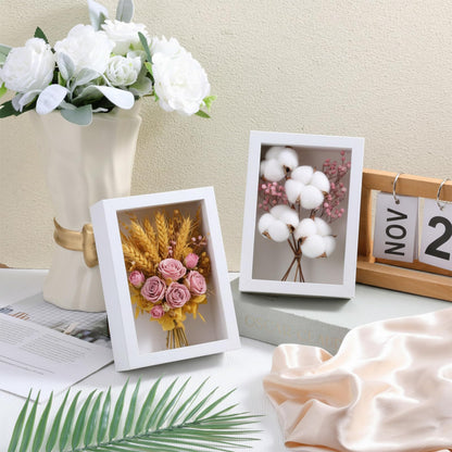 SHENLIU 12 Pack 4 x 6 Inches Shadow Box Frame, Small Wood Frame Memory Display Cases,1.2in Depth Picture Frames Case for Dried Flowers, DIY Craft, Memorabilia, Medals and Photos, White