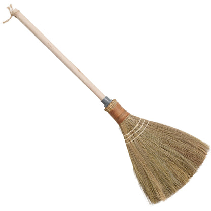 BMart Home Natural Whisk Sweeping Hand Handle Broom - Vietnamese Straw Soft Broom for Cleaning Dustpan Indoor - Outdoor - Decorative Brooms - Wooden Handle - 9.84'' Width, 29.75" Length