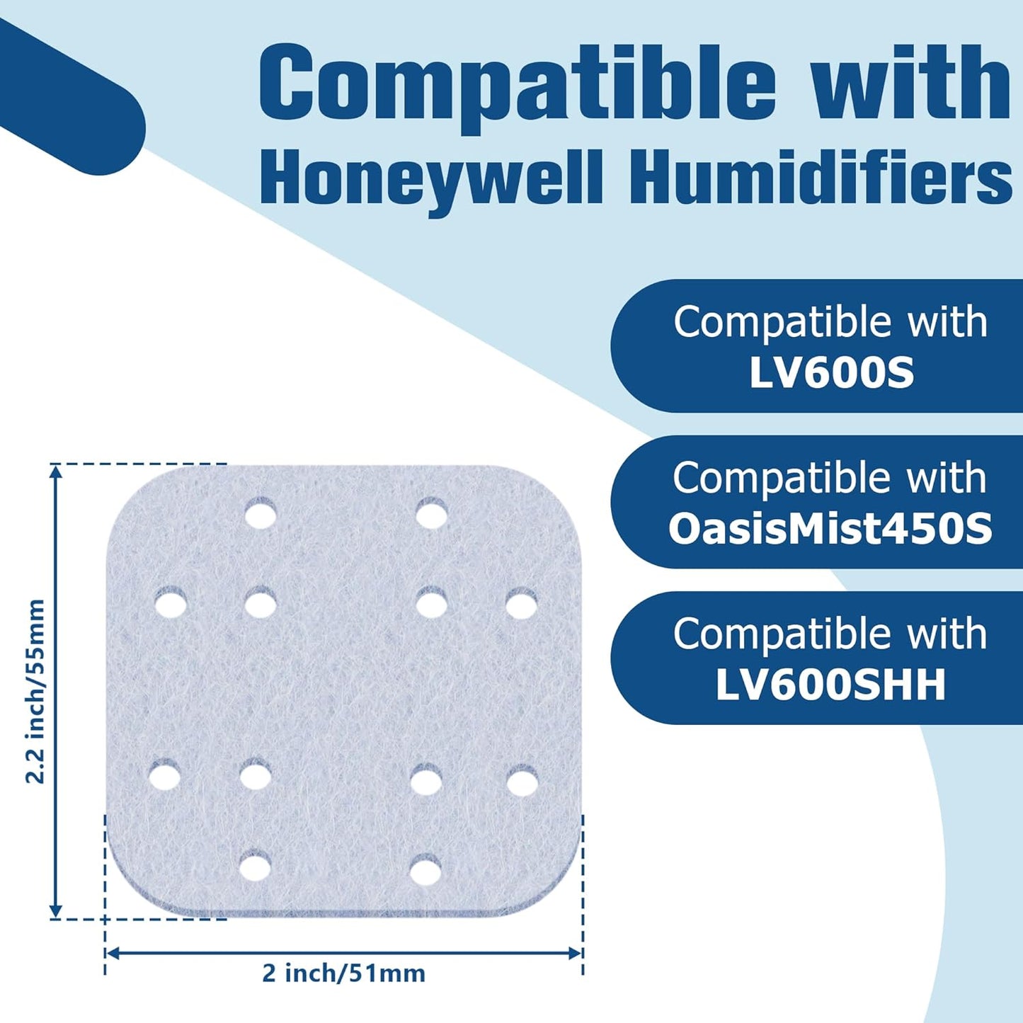 20 Pack Humidifier Replacement Filters for LEVOIT, Compatible with LV600S, LV600HH, OasisMist450S, Mineral Absorption