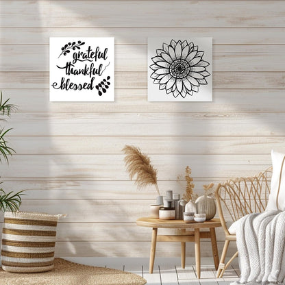 DoubleFill 4 Pcs Washed Blank Wooden Signs, 12 x 12 x 0.6 Inch Blank Signs for Crafts, Rustic Wood Canvas, Wooden Plaque, Wood Planks for Crafting Wall DIY Projects Gift Making(White)