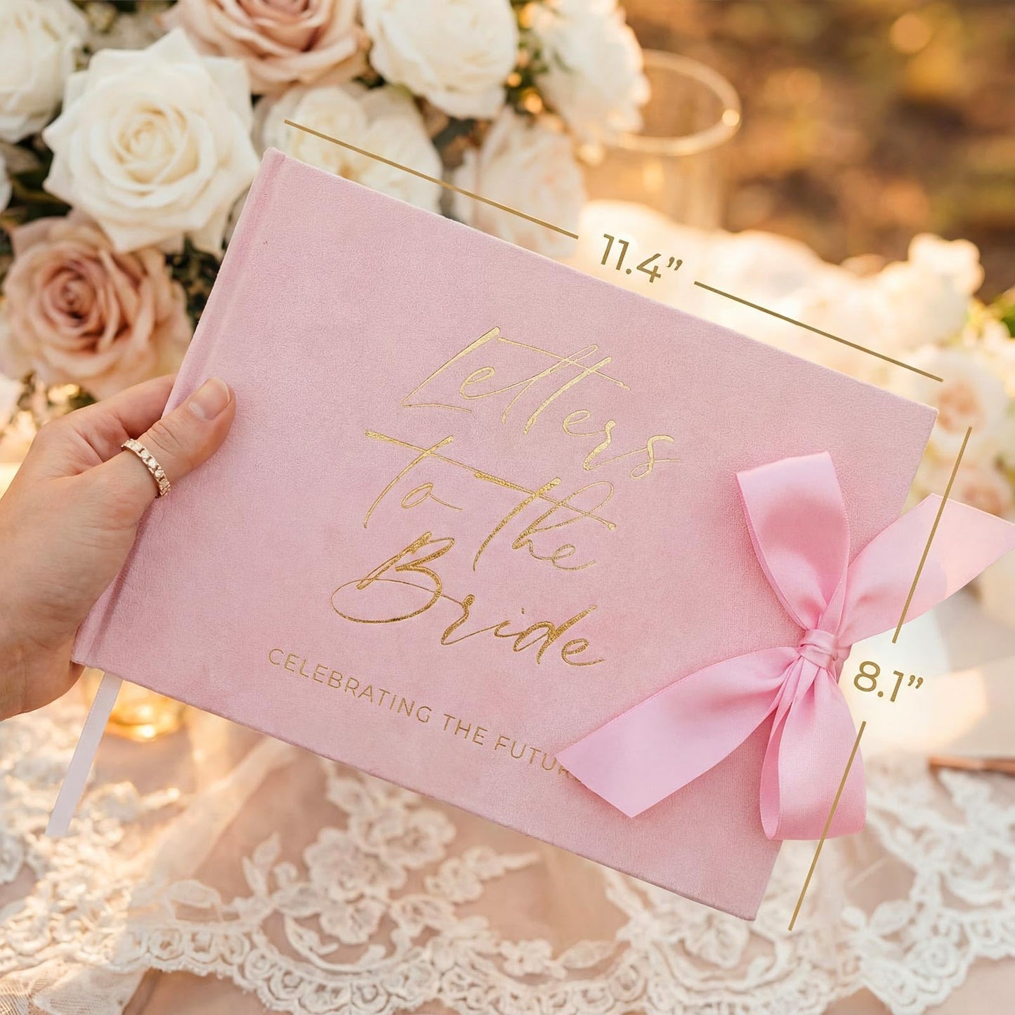 Eaasty 11.4 x 8.1 Inch Wedding Guest Book Letters to the Bride Scrapbook with 12 Pcs Pen 120 Page Wedding Memory Book Bridal DIY Scrapbook for Engagement Bridal Shower Party Supplies(Modern Style)