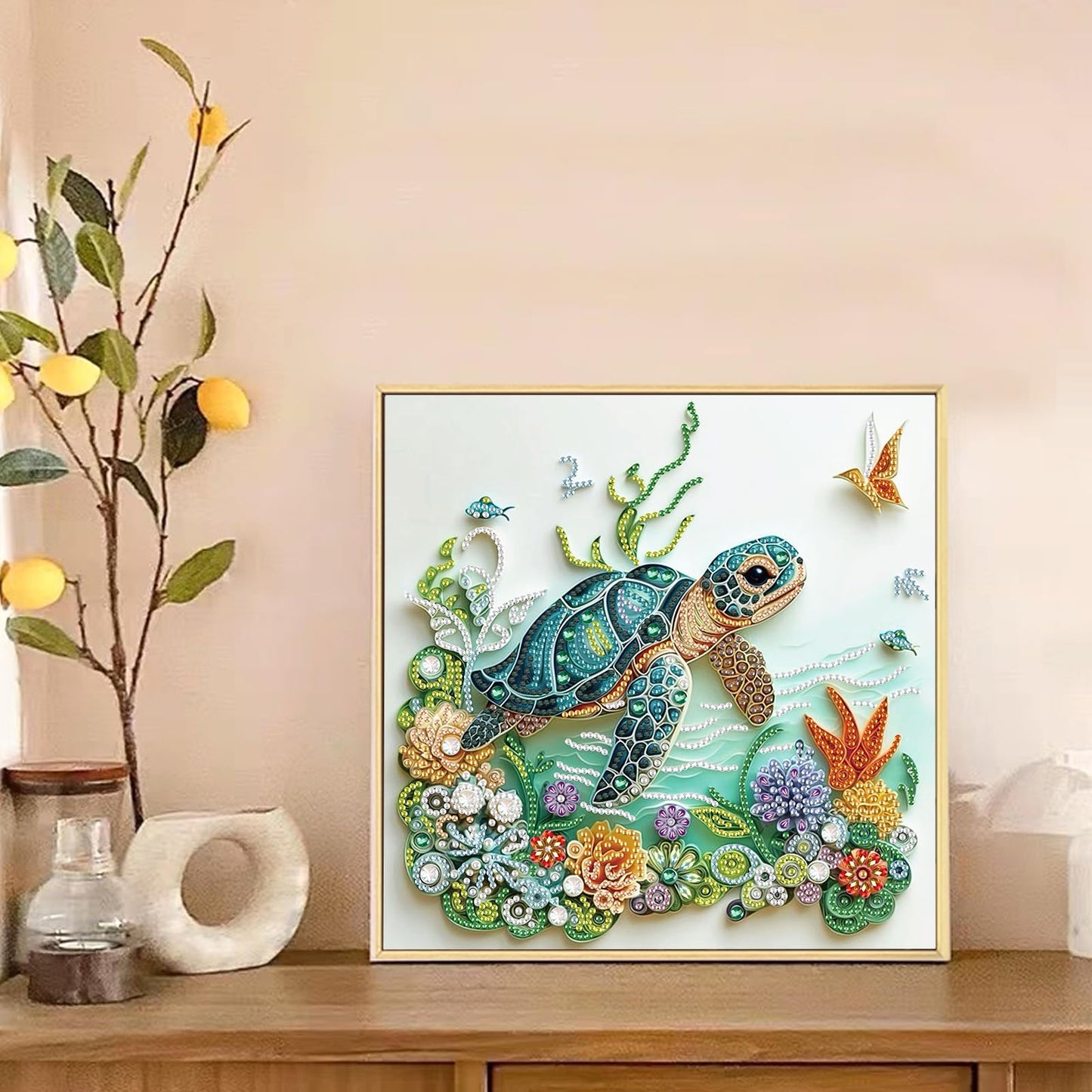 Tontut 5D Diamond Art Painting Kit, Turtle DIY Diamond Art Adult Set Mosaic Crafts, Suitable for Home, Office wall Decoration, can be Packaged as Gifts for Friends