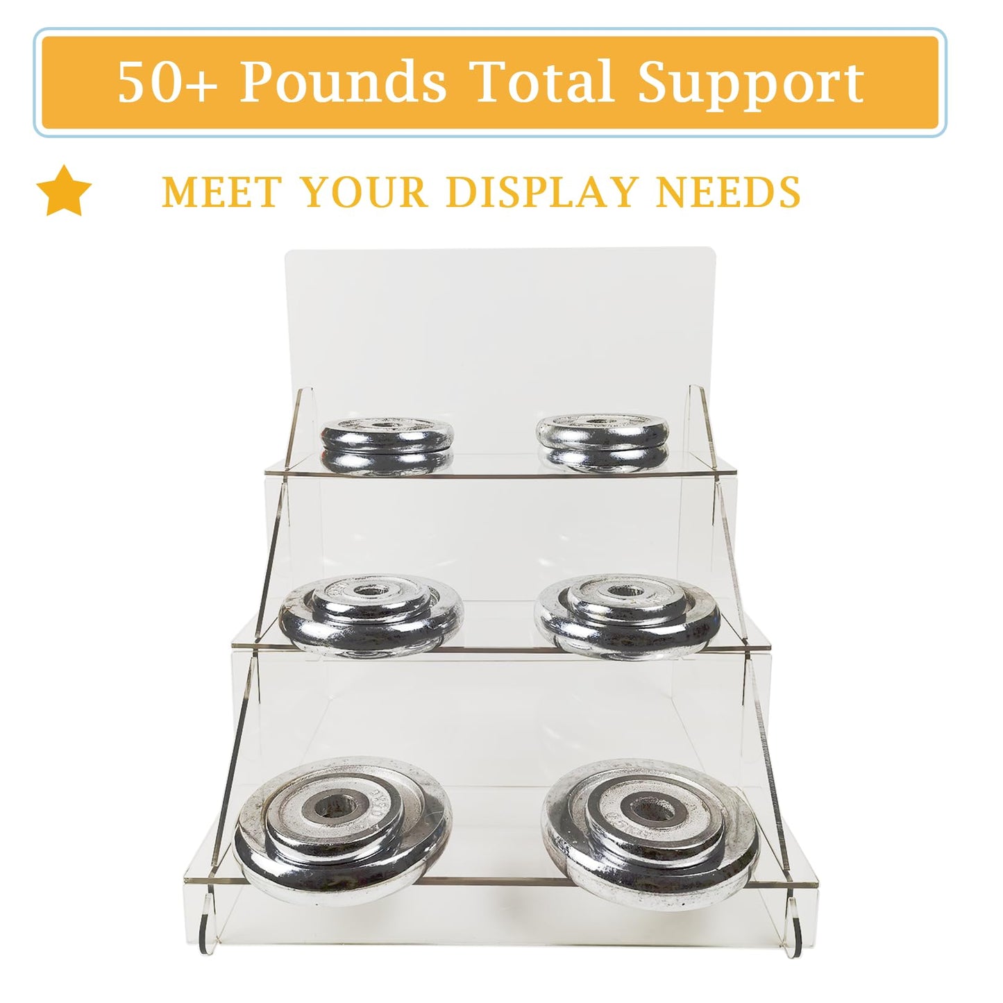 MgcSTEM 18.55''x16''x15'' Portable Product Display Stand -Transparent display table Repeatable Assembly/Disassembly Display Shelf for Craft Show Display,Retail Display,Farmers Markets,Candy Display,vendors