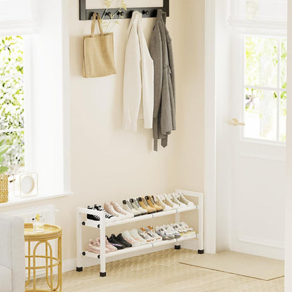 2-Tier 19"-43.3" Closet,Hall Mavivegue Expandable Shoe Rack, Adjustable Shoe Rack for Entryway,Front Door,Garage