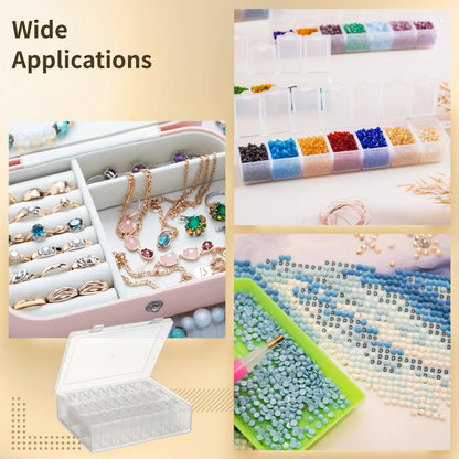 120Pcs Bead Organizer Box, Small Clear Plastic Bead Storage Containers, 4 Craft Storage Boxes with Hinged Lid, 336 Labels, Mini Box for Jewelry Making Bracelets Beading Nails Screws Seeds Small Parts