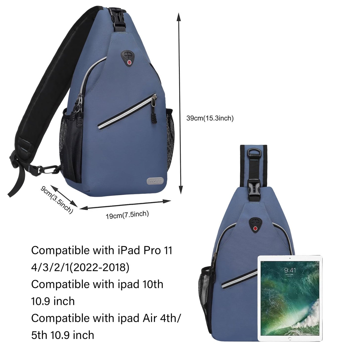 MOSISO Sling Backpack, Multipurpose Crossbody Shoulder Bag Travel Hiking Daypack