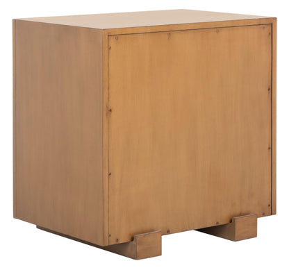SAFAVIEH Couture Collection Rosario Natural/Dark Brown Woven 4-Drawer Accent Table Nightstand (Fully Assembled)