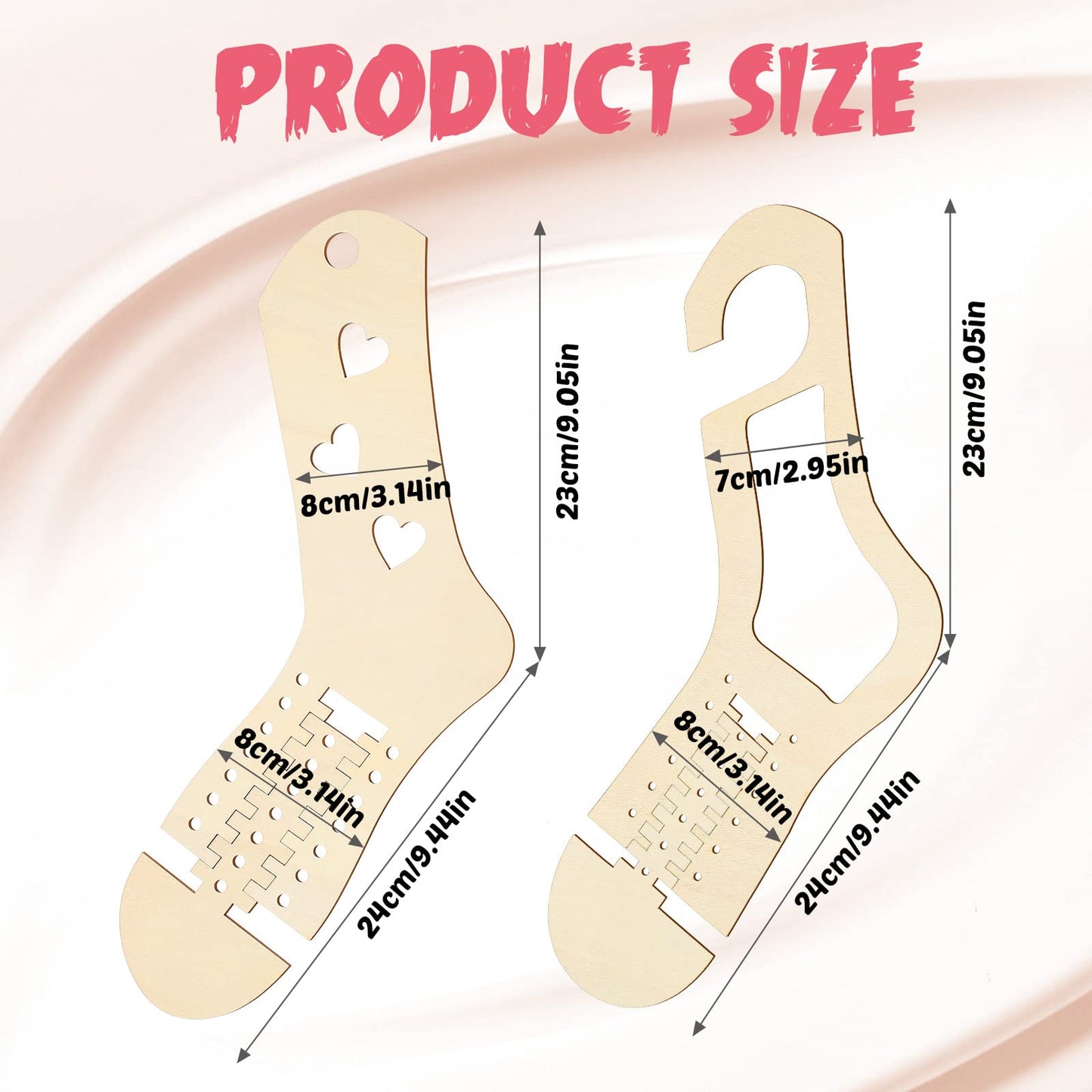 4 Pieces Sock Blockers for Knitting Wooden Sock Blockers Adjustable Thicken Knit Sock Ruler Tool Stocking Blockers Wood Sock Form Stretchers for Knitting Crochet Stocking Display Knitters Beginners