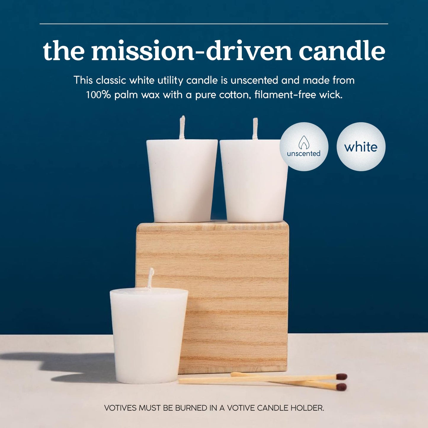 GoodLight Paraffin-Free Votive Candles, Vegan Palm Wax, Clean-Burning and All-Natural Votive White Candles | 15-Hour Burn Time (32 Unscented Votive Candles)