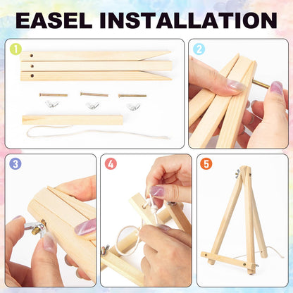 4 Pack Framed Paint by Numbers Kit for Adults Beginner with Wooden Easel, Green Plant Paint by Number Kits with Frame, DIY Acrylic Simple Painting by Numbers for Home Wall Decor Gift 8x12 inch