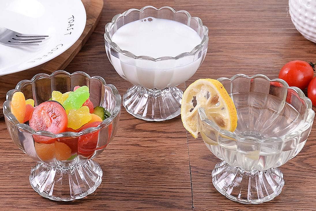 VanEnjoy Glass Bowl Set, Mini Prep, Dip, Dessert, Ice Cream, Bar Snack Dish Bowls - Set of 4, 4 Oz in Safe Package
