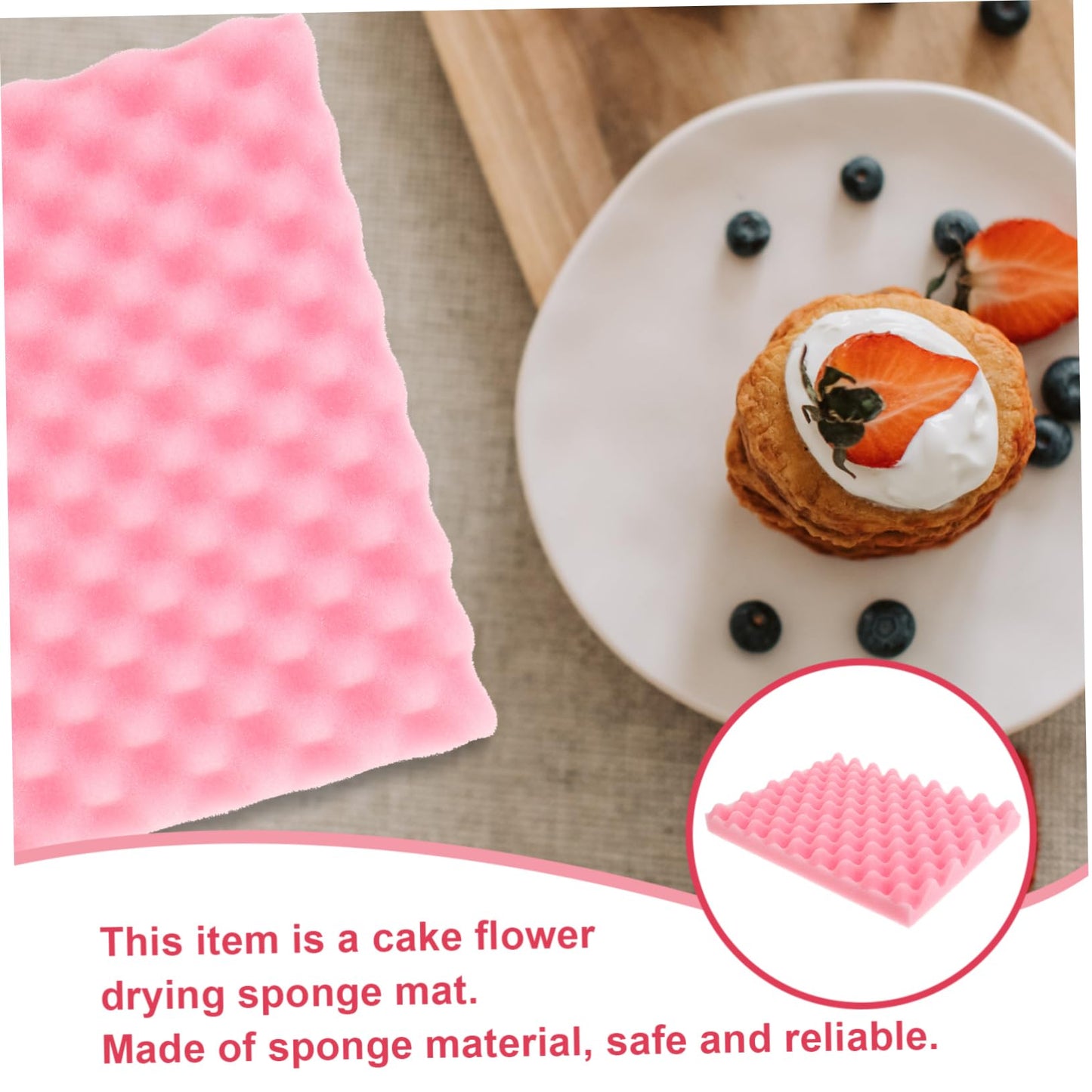 JECOMPRIS 2Pcs Fondant Flower Drying Holders Flexible Sponge Mats for Cake Decorating Tools Non Stick for Gum Paste and Royal Icing Flowers Versatile Drying Pad for Creative