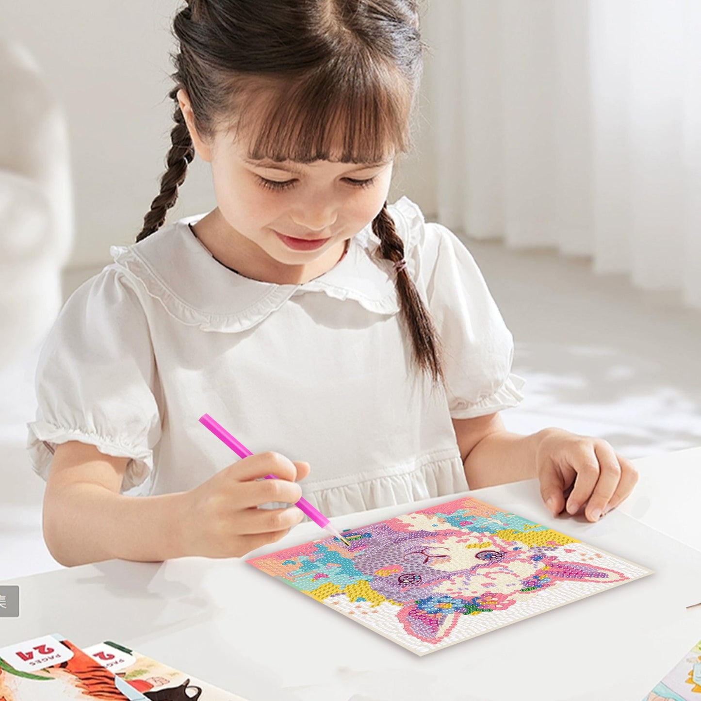 4 Pack 5D Diamond Painting Kits for Kids Ages 3-12 - Each 5.91x5.91 Inch - 4 Animal Designs (Alpaca, Owl, Panda, Sloth) - DIY Educational Toys for Children Girls & Boys to Develop Focus & Creativity