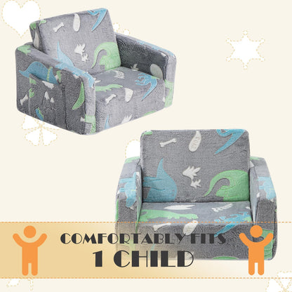 SUFUS 2-in-1 Baby Toddler Couch Chair Kids Foldable Toddler Fold Out Couch Sofa for Playroom Pull Out Children