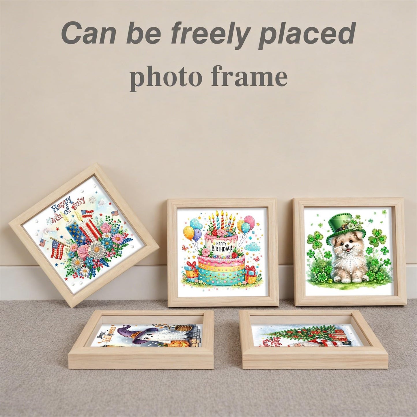 DIY Diamond Art Painting Pearl Creative Pattern 5D Seasonal Holiday Calendar 2026 Healing Home Photo Frame Set Tools-9PCS Festivals
