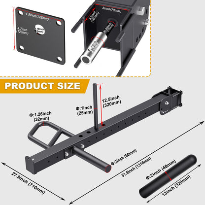Kipika Power Rack Jammer Arms - Adjustable Height & Angle Lever Arm System for 3x3 Power Cages with 5/8" or 1" Holes - Fits 2-Inch Olympic Plates - 1 Pair (for 3" x 3" Racks with 5/8" or 1" Holes)