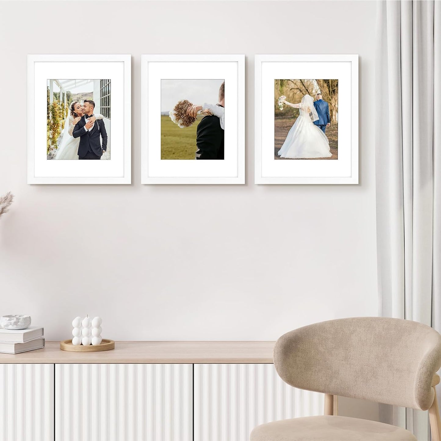 Golden State Art 11x14 Picture Frame - Solid Wood with Real Glass, Display Photos 8x10 with Mat or 11x14