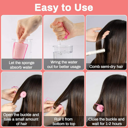 MAQIHAN 36PCS Foam Hair Rollers - Sponge Rollers for Heatless Hair Curler for Short/Long Curling Sleep rolos para cabello Jumbo Large Sponge Curlers Soft Sleeping Thin Hair Curl Overnight rulos