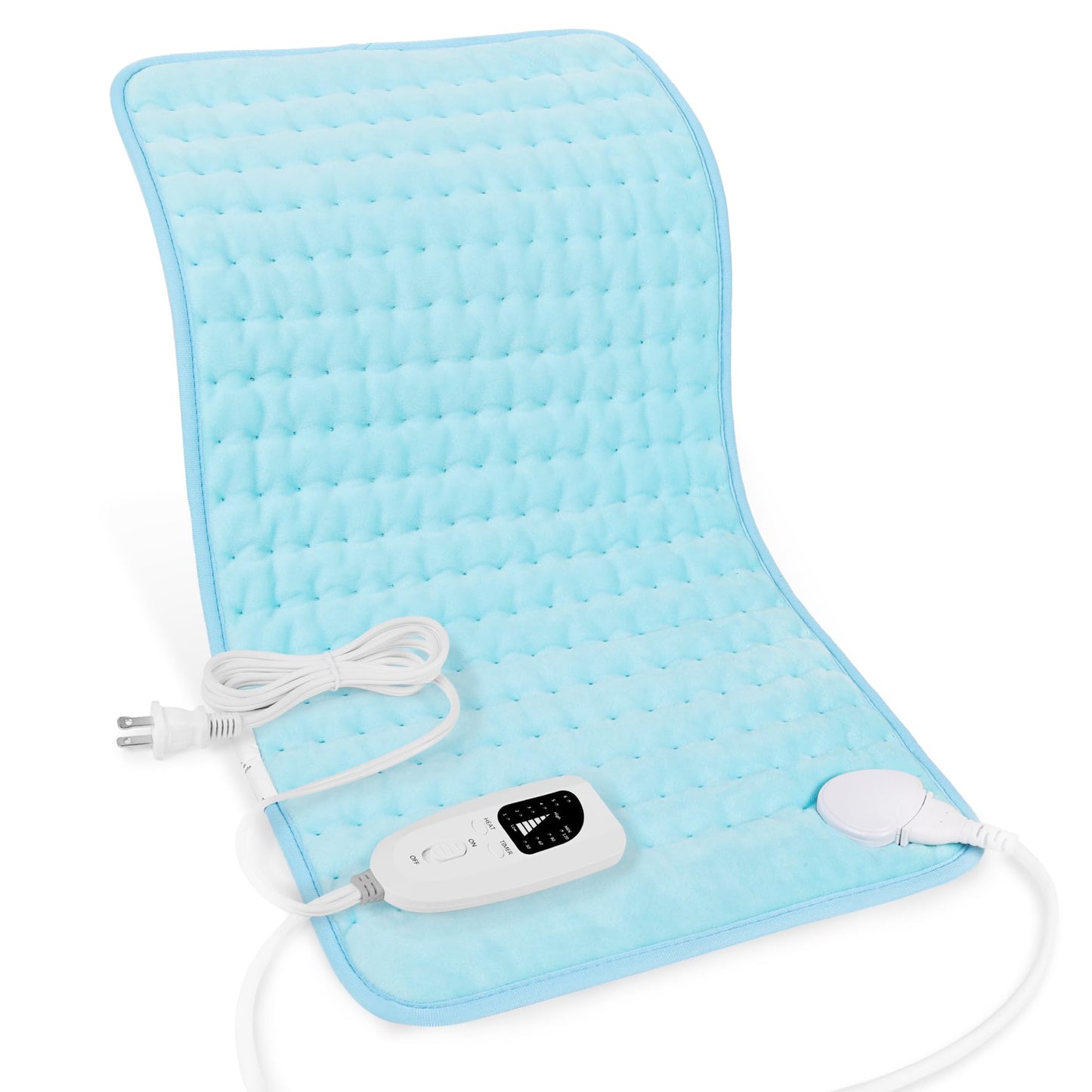 Heating Pad,Electric Heating Pads for Back,Neck,Abdomen,Moist Heating Pad for Shoulder,Knee,Arms,Legs,Dry/Moist Heat & Auto Shut Off,Birthday Gifts for Men and Women(Light Gray, 24''×12'')