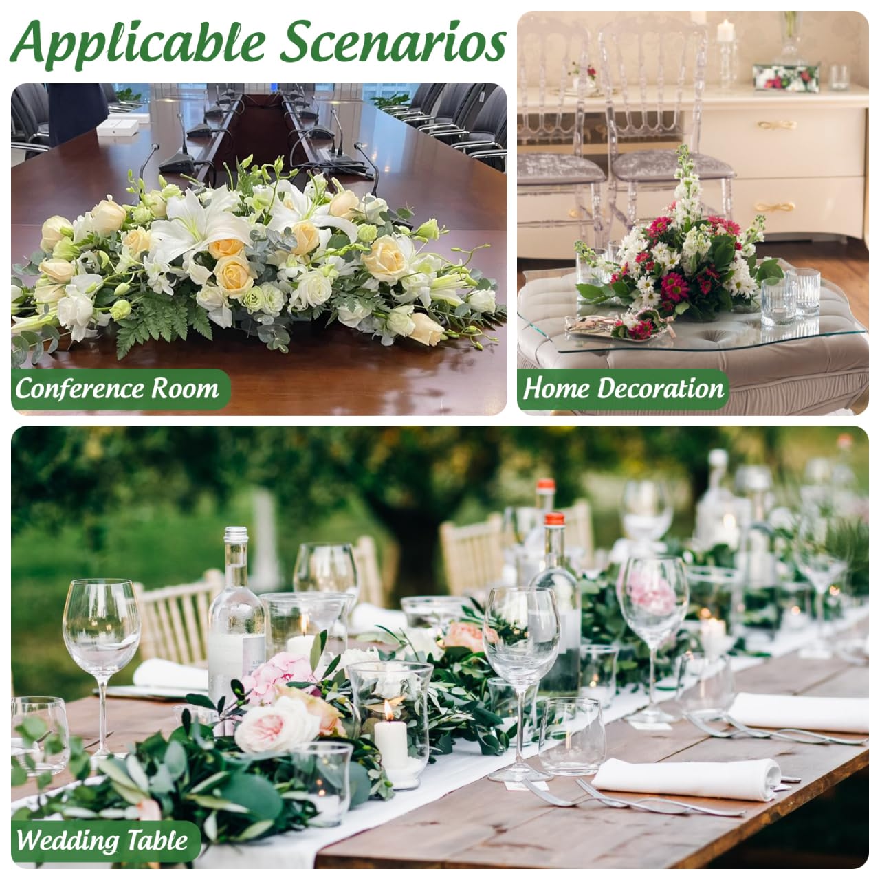 YARNOW 10 Pcs Floral Arrangement Tray Rectangle Flower Foam Base for Centerpiece, Green Plastic Dish with Prongs for Wedding Party Decoration, Bases para Arreglos