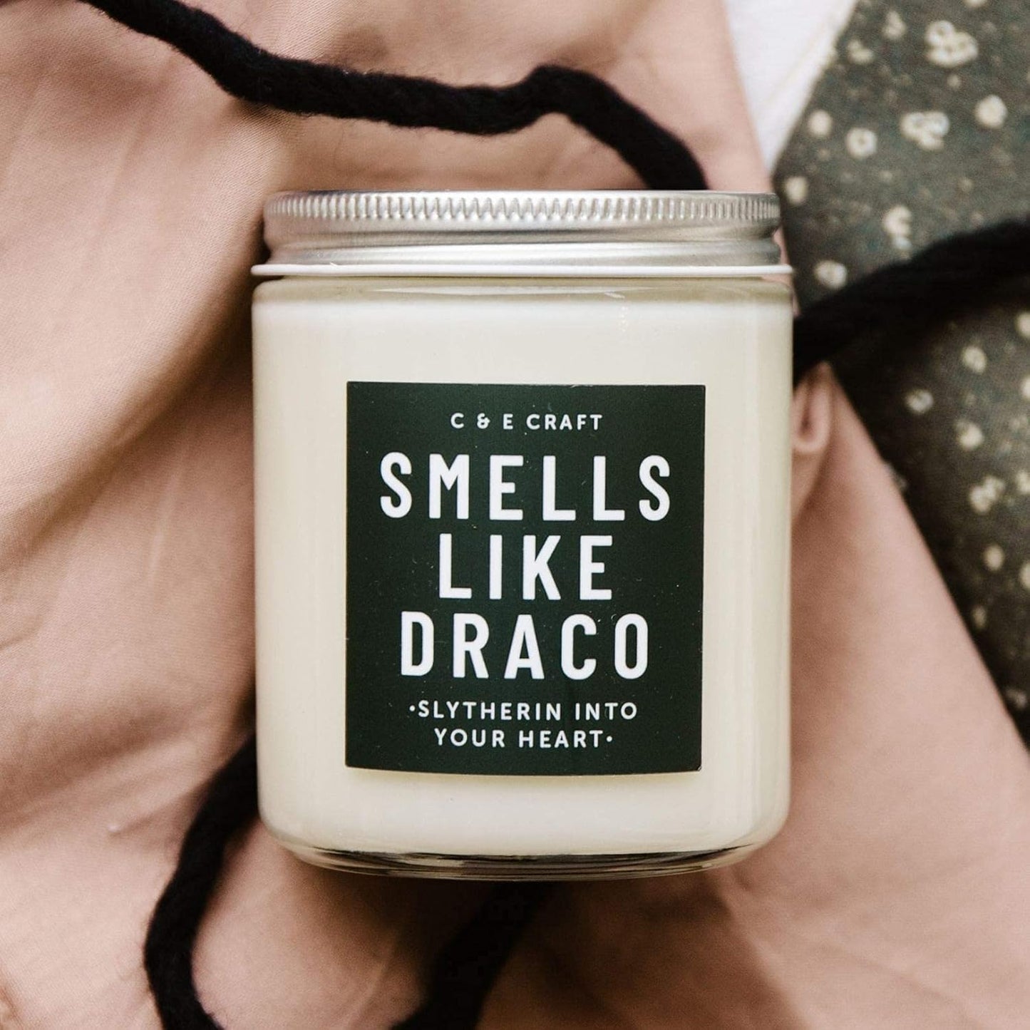 CE Craft - Smells Like Draco Scented Candle, Apple + Mahogany, Gift for Her, Celebrity Prayer Candle