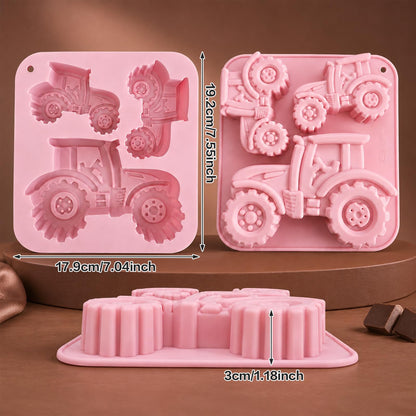 2 Pack Tractor Silicone Mold 3D Tractor Themed Silicone Molds Food Grade Non-Stick Silicone Molds Tractor Shape Cake Mold for Chocolate Candy Resin Epoxy Handmade Soap Gummy Ice Cube DIY Crafts