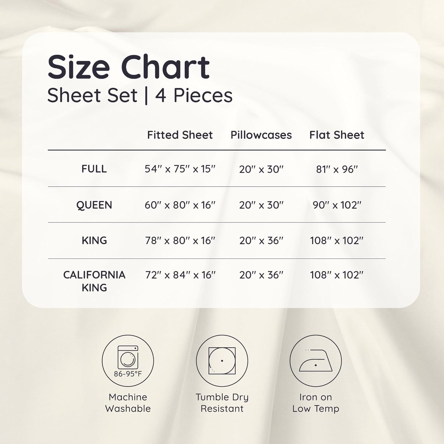 Bambaw Bamboo Sheets Queen Size Set - 4-Piece Cooling Luxury Bed Sheets, Super Soft & Deep Pocket (Charcoal)