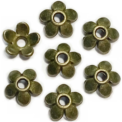 Heather's cf Flower Bead Caps Custom Fancy Charm Jewelry Making Spacer Kit Findings Bulk Vintage for Bracelets Earrings Necklaces Rings Beading Supplies Craft Non Tarnish DIY (Bronze Petal - 500 Pcs)