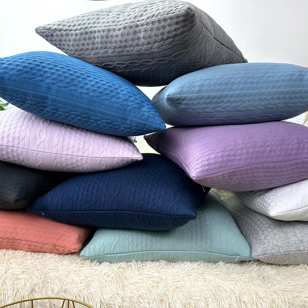 Booque Valley Black Pillow Covers, Pack of 2, Super Soft Elegant Stretchy Cushion Cases 18 x 18 inch