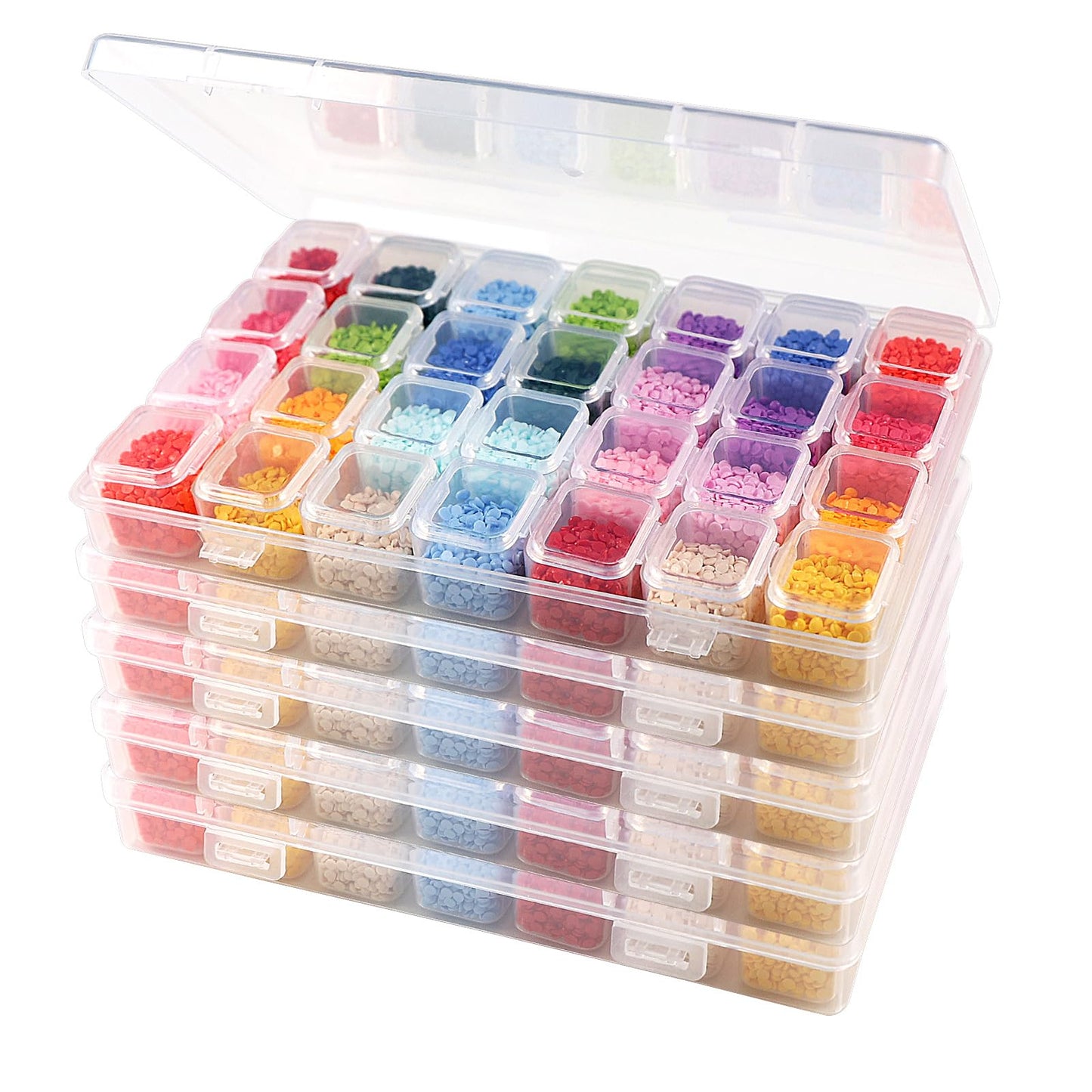 CGCG 5pcs 28 Grids Plastic Organizer case Portable Storage Organizer Containers for Diamond Art, Bead, Diamond Painting