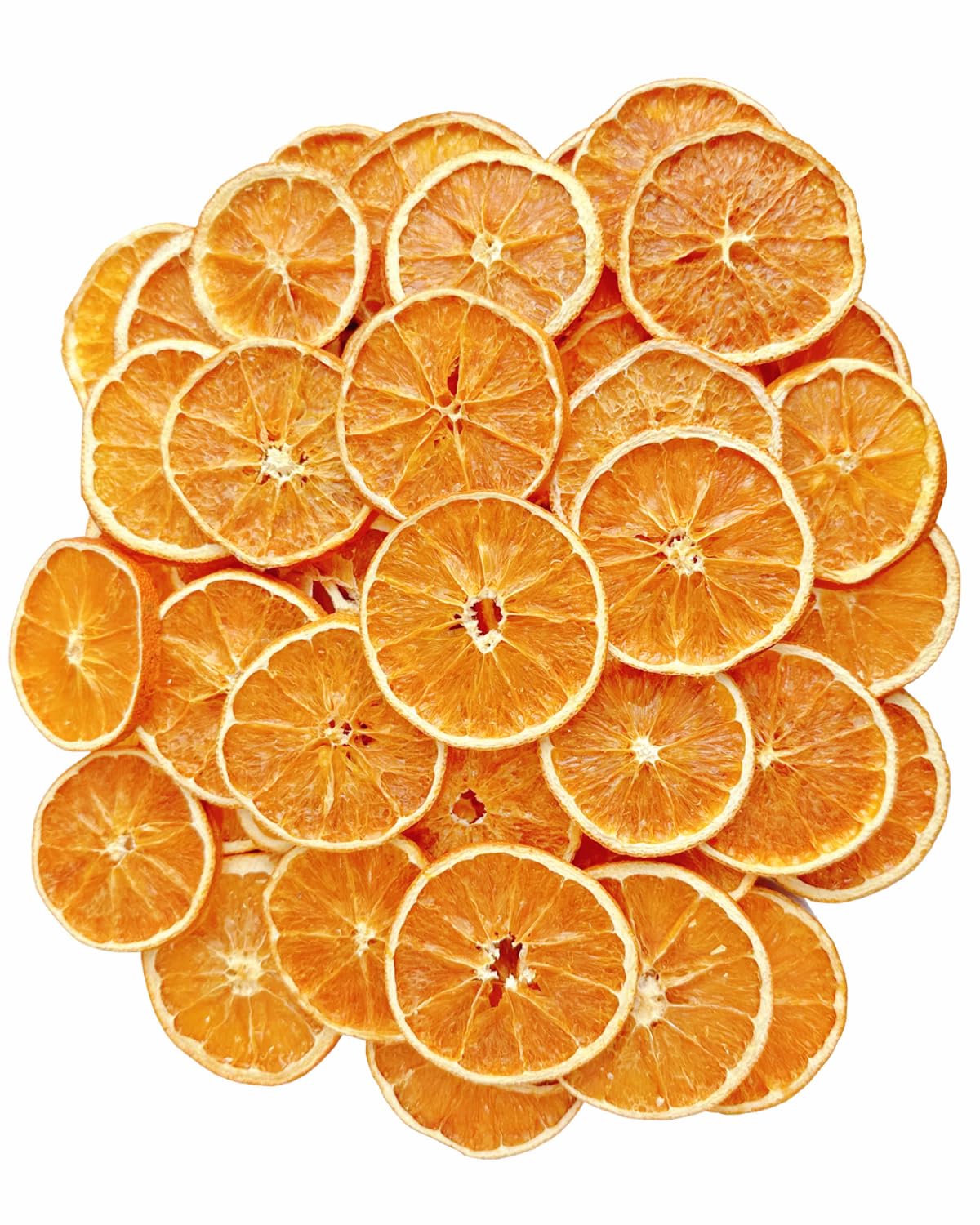 50Pcs Dried Orange Slices for Crafts, 4-5cm Natural Dehydrated Orange Slice Ornaments for Potpourri Simmering, Wreath Making Supplies Christmas Bowl Filler Decoration