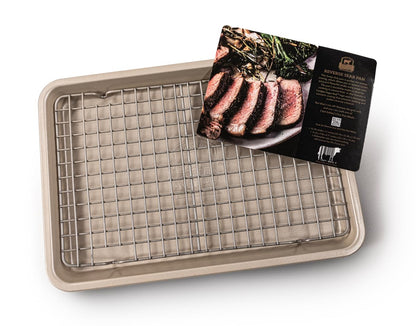 Certified Angus Beef Roasting Pan with Wire Rack – Heavy-Duty Non-Stick Perfect for Reverse Searing