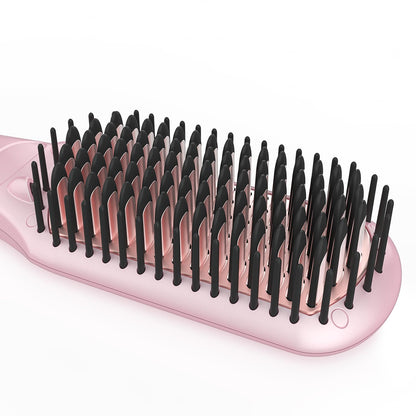 Hair Straightener Brush Straightening Brush Ceramic 2-in-1 Ionic Straightening Brush with Anti-Scald Feature,MCH 20s Fast Heating up, 170℉-450℉,LCD Display, Dual Voltage