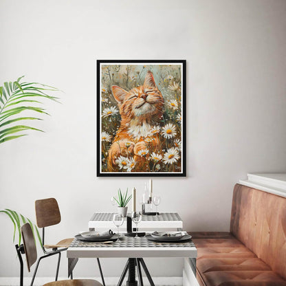 Bimkole 5D Diamond Art Kits for Adults Orange Cat, Full Drill DIY Rhinestone Embroidery Set Paint with Diamonds Art Daisy Animals by Number Kits Cross Stitch Home Wall Craft Decoration 12x16 Inch