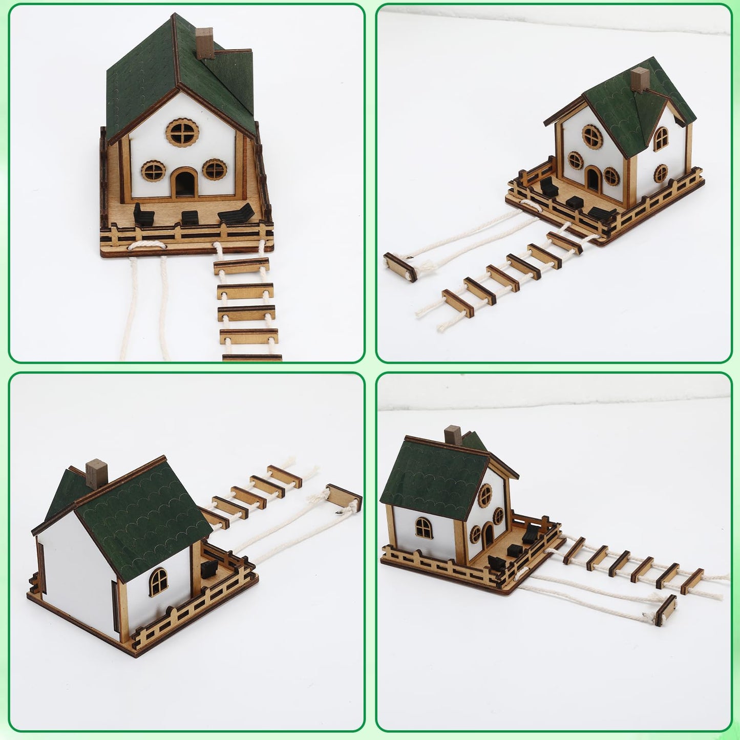 JULEASEL Fairywood Mini Treehouse – Whimsical Wooden Treehouse for Plant Pots, Fairy Gardens & Indoor Greenery, Miniature Treehouse for Desktop Décor