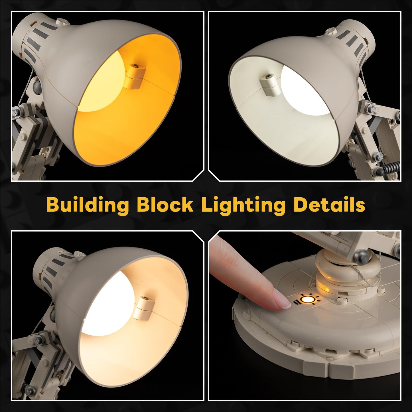 Kyglaring LED Light Kit Compatible with Lego Pixar Luxo Jr 21357 Building Blocks, Upgraded Touch Control & Dimming, Lighting Accessories for Lego Pixar Lamp Model Set, Lights Only