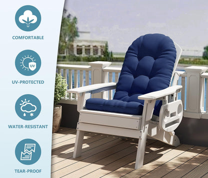 NAVINE Adirondack Chair Cushion, Thickened High Back Patio Cushions with Ties and Non-Slip Bottom, Water-Resistant