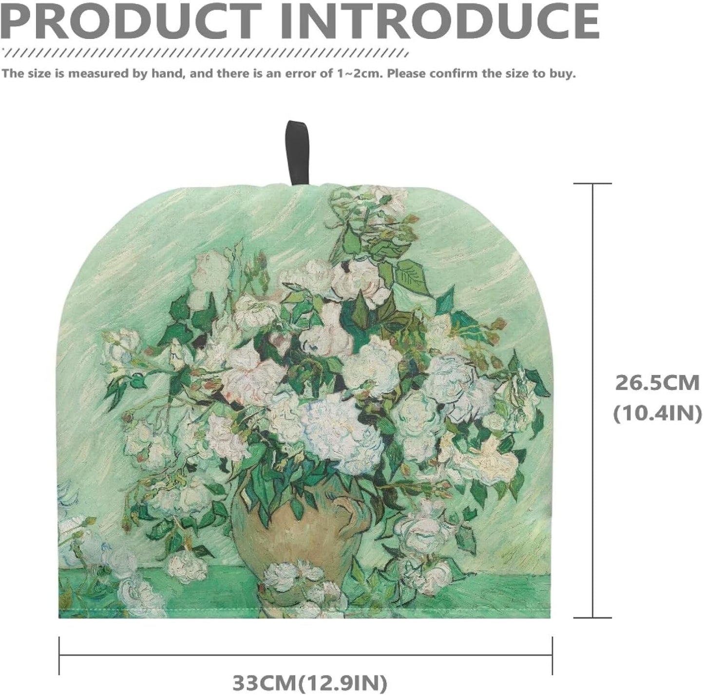 Van Gogh White Rose Tea Cozy: Large Insulated Tea Cosy, Portable Kettle Dust Cover, Easy to Clean for Tea Party