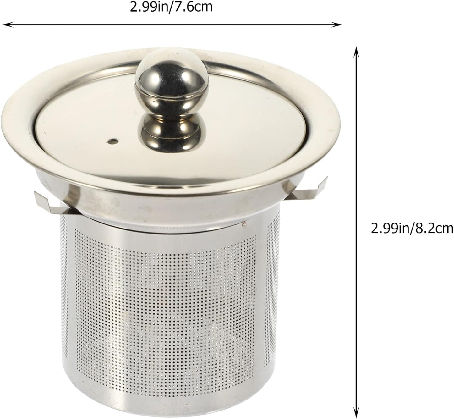 Hemoton Tea Strainer Insert with Lids, Stainless Steel Tea Infuser, Metal Teapot Replacement Mesh Strainer Accessories
