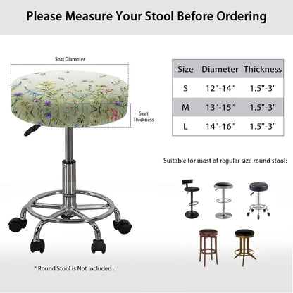 14-16 Inch Bar Stool Covers Elastic Fabric Dia Round Stool Dust Covers Stretchy Washable Stool Seat Slipcover Chair